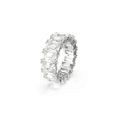 Matrix Vittore ring, Baguette cut, White, Rhodium plated